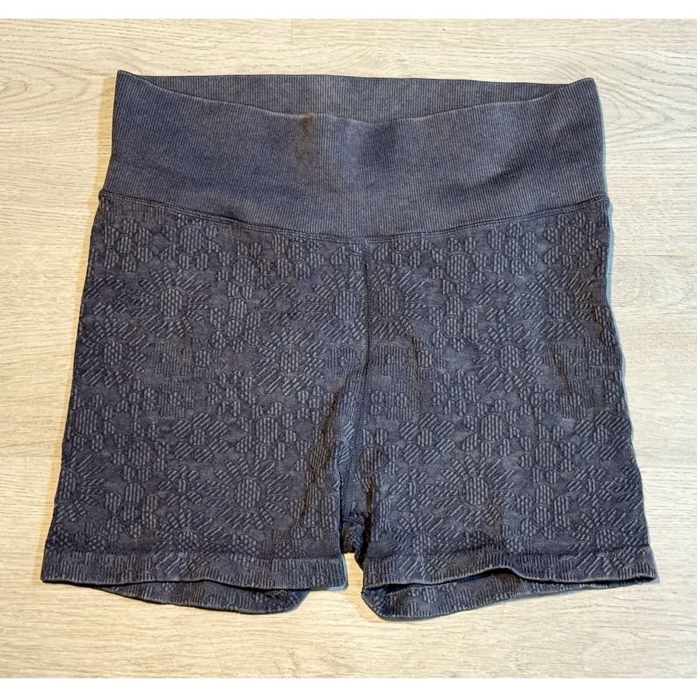 OFFLINE by Aerie Seamless Floral Bike Shorts Women's Medium Gray High Rise 3"
